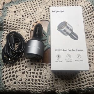 Black 175W 3-Port Fast Car Charger